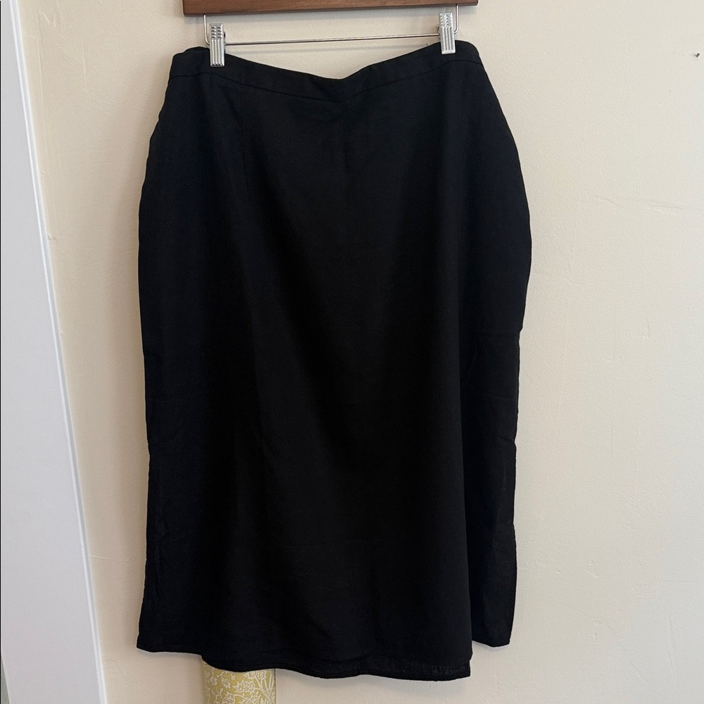 😃 NWOT Old Navy Classic LINEN Black Pencil Skirt